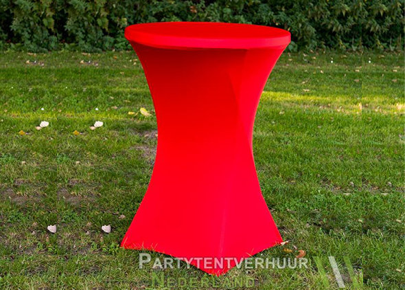 Slim Trillen krans Statafel rok rood - Partytentverhuur Assen